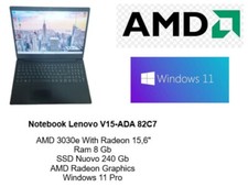 Notebook Lenovo V15-ADA 82C7 15.6'' AMD 3030e Ram 8Gb SSD 240 Gb Windows 11 Pro