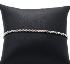 Braccialino sottile da donna in oro bianco 18k torchon vintage anni '80 Italia