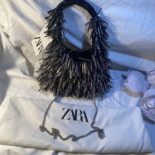 Zara borsa secchiello frange - borsa,