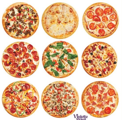 Adesivi viola pizza - , divertente