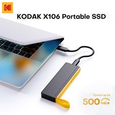 SSD ESTERNO PORTATILE KODAK 256GB-2TB USB-C 3.2 VELOCE 500MB/S PER PC MAC IPHONE