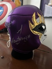 Maschera da wrestling firmata El Fantasma & El Hijo Del BAS COA Lucha Libre AAA CMLL WWE
