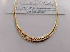 COLLANA ORO GIALLO 18 Kt 750% Donna COLLIER Maglia Catena SERPENTINA Girocollo