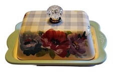 The Pioneer Woman Sweet Romance Ceramic Double Stick Blue Butter Dish