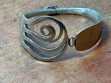 Bracciale Vintage Artigianale - Berndorf - OSO BMF Alpacca - Forcella - Cerniera