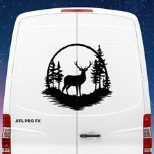 2 adesivi decalcomania vinile premium scenico alce cervo trasferimento | auto roulotte furgone casa