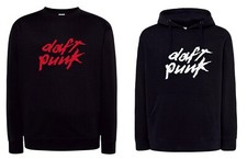 Felpa DAFT PUNK nera con cappuccio o girocollo musica elettronica dance french