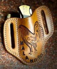 CASE TRAPPER STOCKMAN Veg-Tan PELLE COLTELLO TASCABILE PIEGHEVOLE FODERO PANCAKE 4”