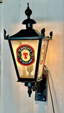 LAMPIONE ESTERNO birra TENNENT’S OF SCOTLAND vintage vero Funzionante