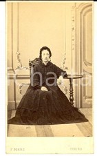 1870 ca TORINO Ritratto di anziana donna vestita a lutto *Foto PORRO CDV