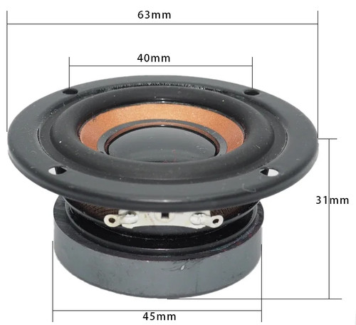 Altoparlante 63mm 4ohm - 4ohm, per