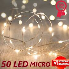 Luci Di Natale Catena Luminosa Natalizia Led Micro Filo Di Rame 20/30/50/100 Led
