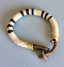 Bracciale Artigianale Cuoio Corda E Alluminio