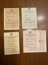 FASCISMO TESSERA FEDERAZIONE NAZIONALE FASCISTA CACCIATORI ITALIANI LOTTO DI 4