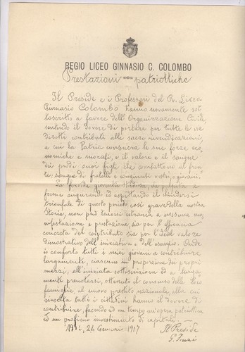 Regio liceo colombo - regio, c.