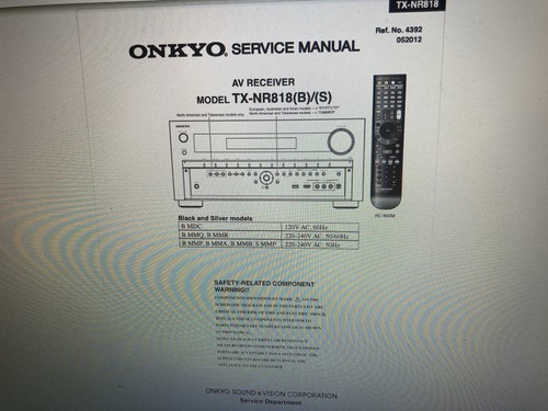 Onkyo 818 service manual - tx-nr-818,