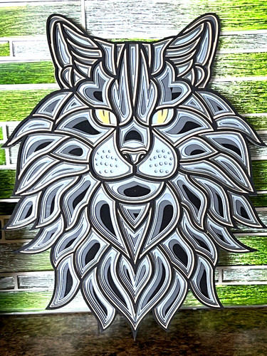Quadro fatto mano gatto - fatto, a