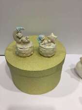 Bomboniera Nascita Battesimo Orso Orsetto Celeste Scatola Resina