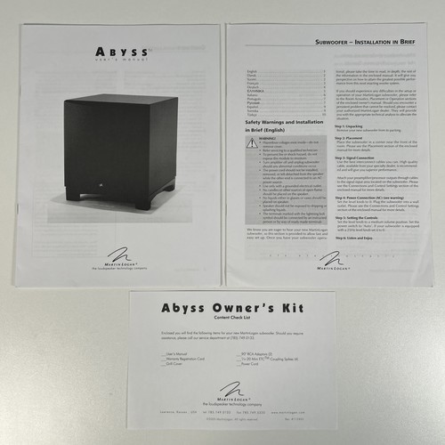 Manuale utente subwoofer