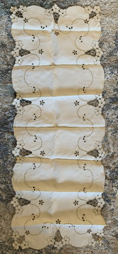 Runner organdy lino avorio
