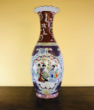 RARO VASO CINESE IN PORCELLANA DEL XX SECOLO - ALTO CM 62 - DECORI PERFETTI