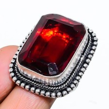 Anello gioielli etnici fatti a mano in granato del Mozambico taglia 9