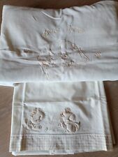 Set Coperta E Lenzuolo Culla Beige Artigianale 