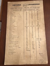 PUBBLICITÀ: VECCHIA LOCANDINA CARTONCINO TINTORIA LAVANDERIA SANTO DI VERCELLI