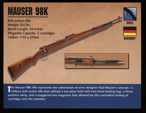 Scheda armi fuoco mauser - armi, da