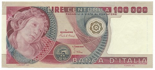 100000 lire banca - lire,