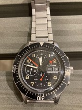 Orologio Sinn 156.B Lemania Cronografo Quadrante Nero Cassa Acciaio Misura 43mm