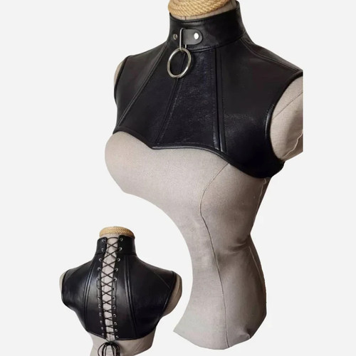 Corsetto collo vera pelle - , con