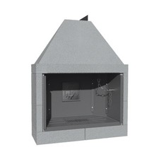 Camino A Legna Prefabbricato In Ghisa Con Focolare Aperto M120TGH Riscaldamento