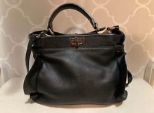 Borsa a Tracolla Donna con Rouches in Pelle Nera