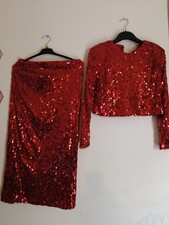 Completo Rosso Paillettes Set