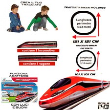 Pista Treno Frecciarossa 1000 ETR a batteria con 1 locomotiva 1 vagone 4,02 MT