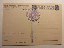 Cartolina Postale per le Forze Armate. Franchigia. Dep. 209 Art. Div. Albenga