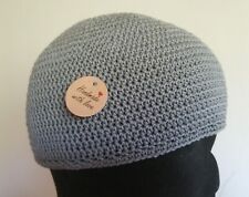 CAPPELLO UOMO DONNA GRIGIO COTONE PAPALINA ZUCCOTTO berretto coppola cuffia kufi