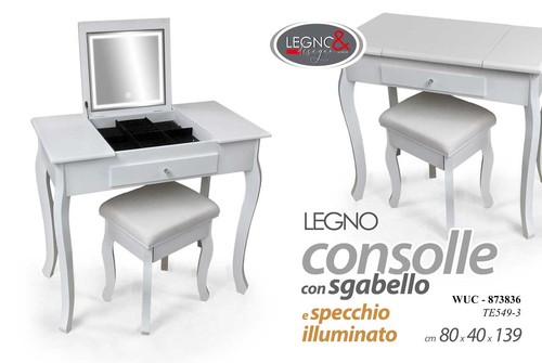 Consolle top specchio sgabello - consolle,