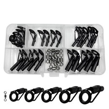 Set occhielli sub piombo 35 pezzi per canna da pesca mare con set anelli guida dimensioni complete