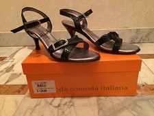 Scarpe Donna Eleganti Valleverde Nere Vernice Sandali 38 Comode Incrociate Stras
