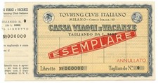 1000 LIRE CAMPIONE CON MATRICE TOURING CLUB ITALIANO CASSA VIAGGI MILANO SUP