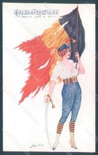 Artista Firmato Sager Lady Uniforme Propaganda WW1 Belgio Bandiera Serie 23 pz HR2537