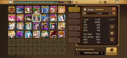 Summoners war starter ld5 - war, eu