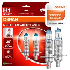 2 Lampade Osram H1 Night Breaker Laser Lampadine Fari Auto e Moto Performance