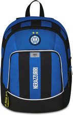 Inter Zaino Calcio Scuola Advanced, Blu, Doppio Scomparto E Tasca per Borraccia,