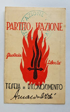tessera partito d'azione sez.di l'aquila anni '40