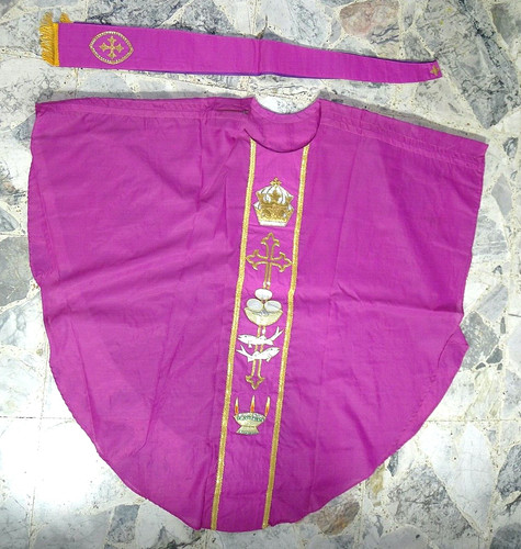 Vecchia casula stola viola - casula,