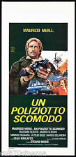 UN POLIZIOTTO SCOMODO 2° TIPO LOCANDINA MAURIZIO MERLI POLIZIESCO 1978 PLAYBILL