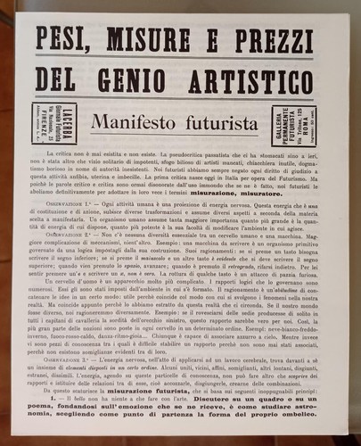 Manifesto futurista pesi - manifesto,